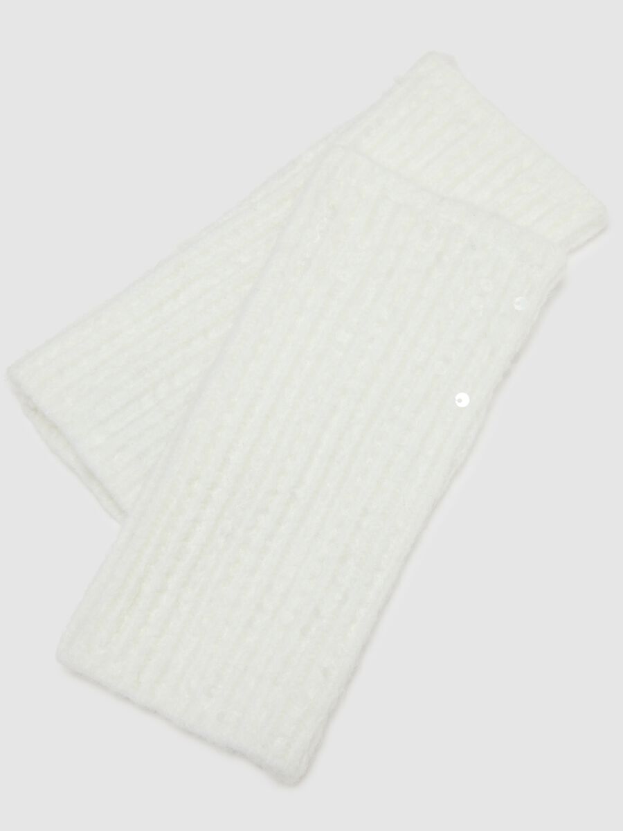 White wrist warmers with sequins_2