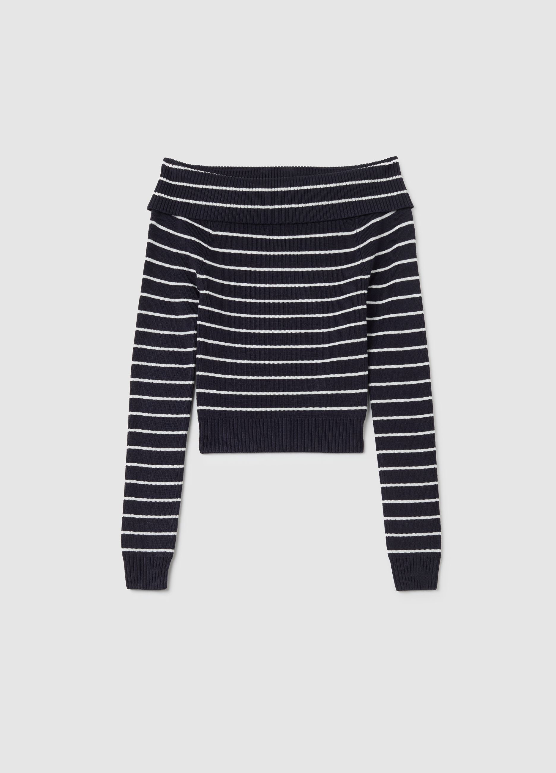 Girls' fitted blue and white blended top