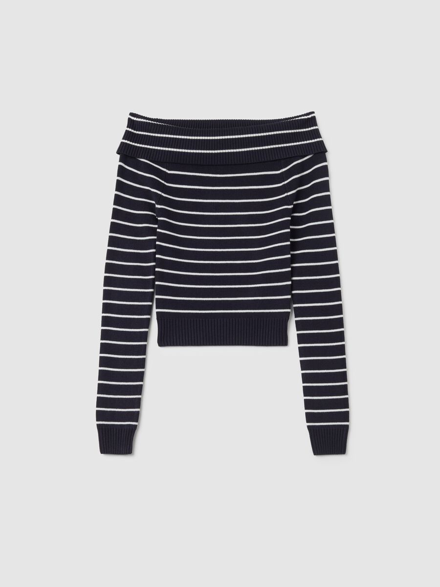 Girls' fitted blue and white blended top_3