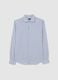 Blue cotton blend regular fit shirt_0