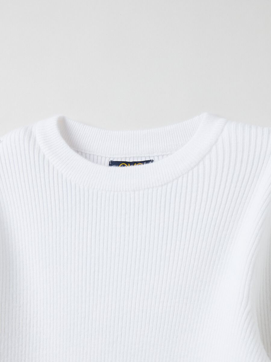 T-shirt a costine con maniche lunghe_2