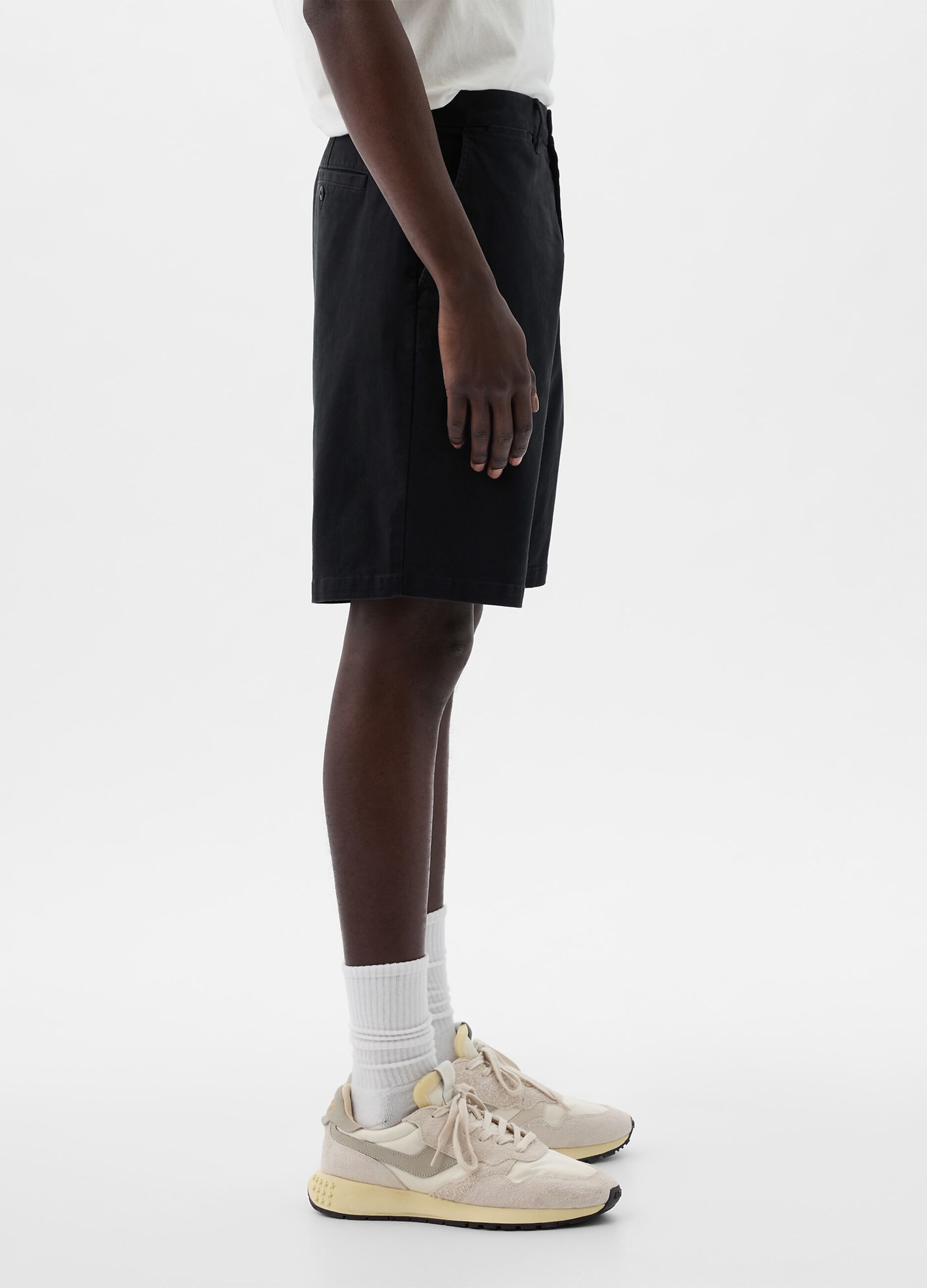 Relaxed-fit Bermuda shorts in stretch cotton