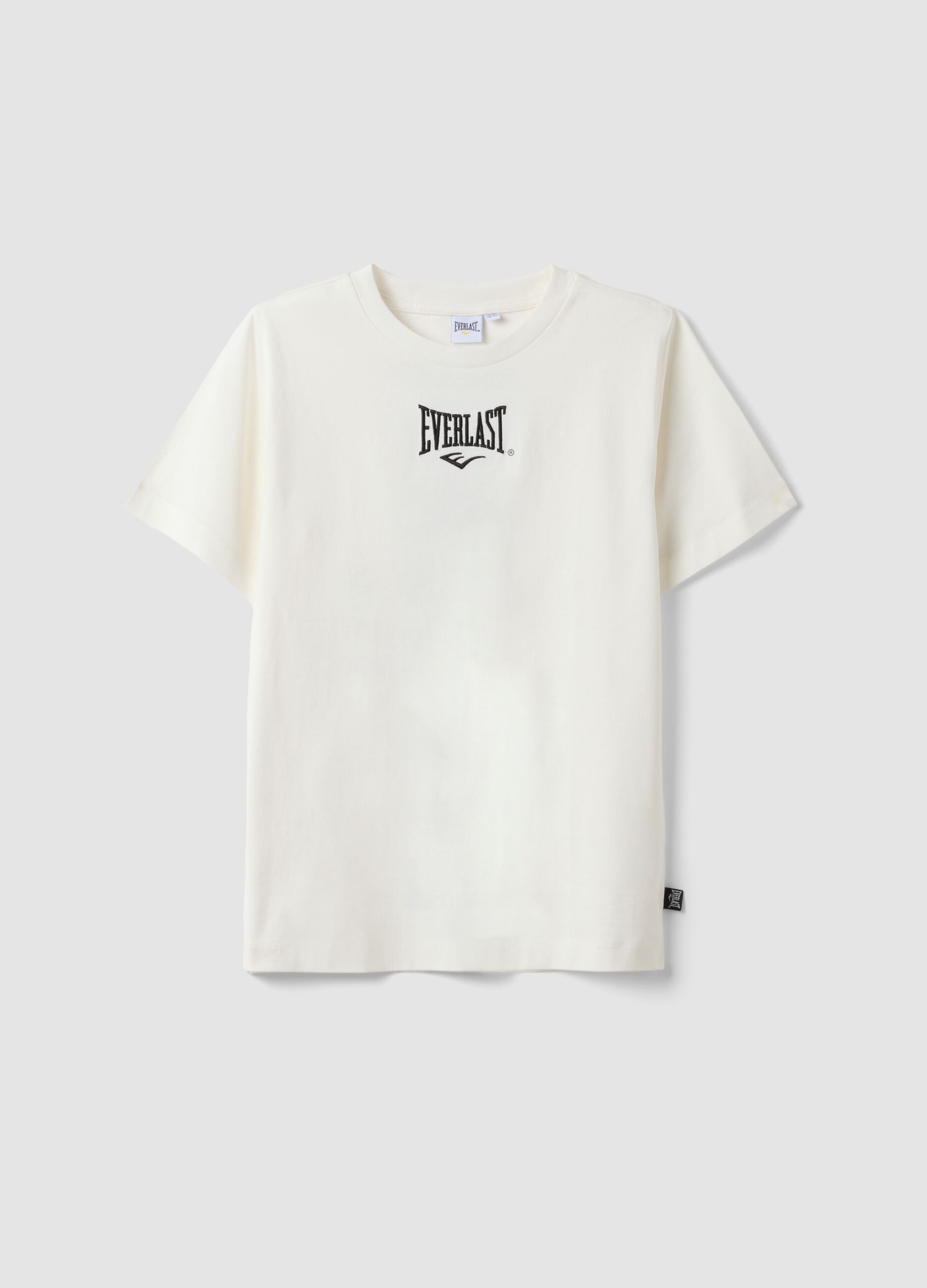 T-shirt bianca in puro cotone con stampa regular fit per ragazzo