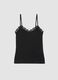 Black stretchy modal tank top regular fit with lace_4