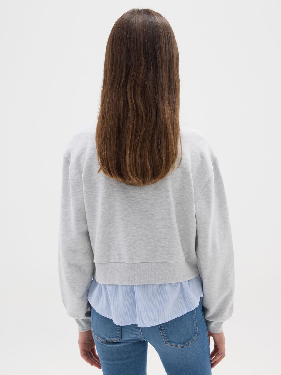 Felpa da ragazza in misto cotone grigia regular fit_1