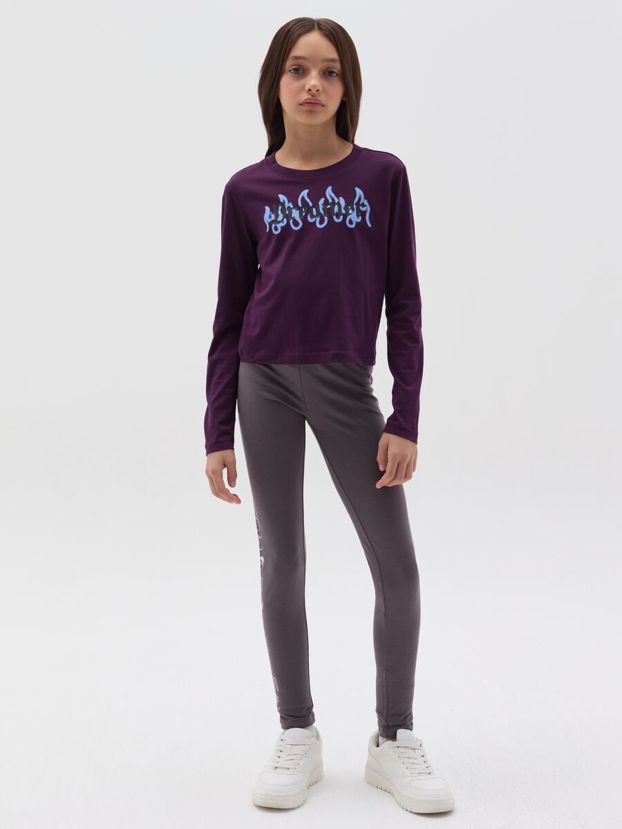 Printed stretch cotton leggings_1