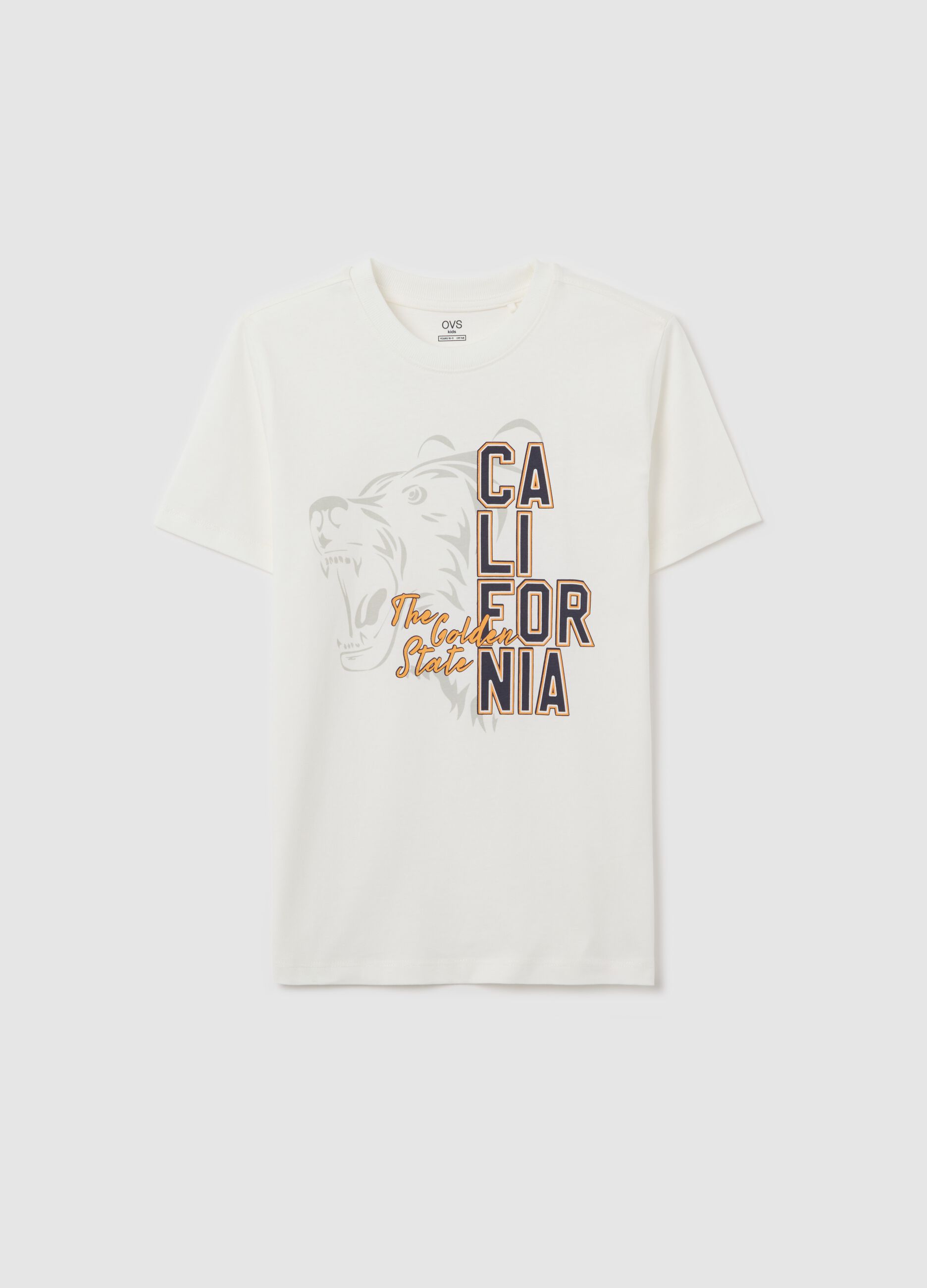 White cotton T-shirt with print
