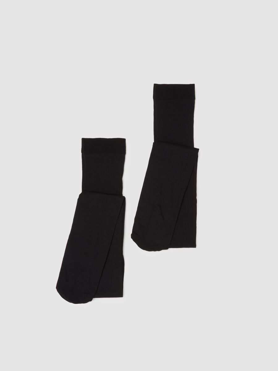 Two-pack of opaque elastic black tights_1
