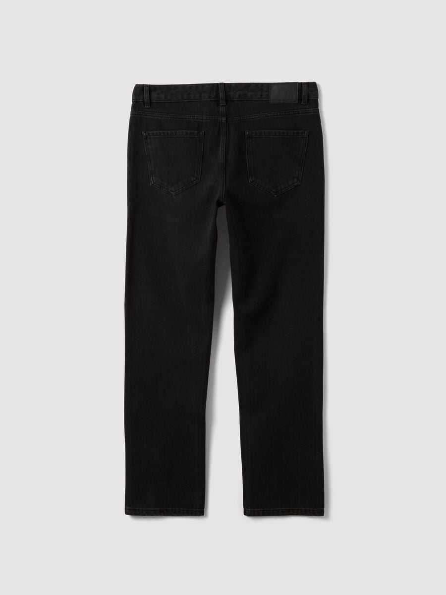 Black regular-fit jeans in a cotton, lyocell and viscose blend_6