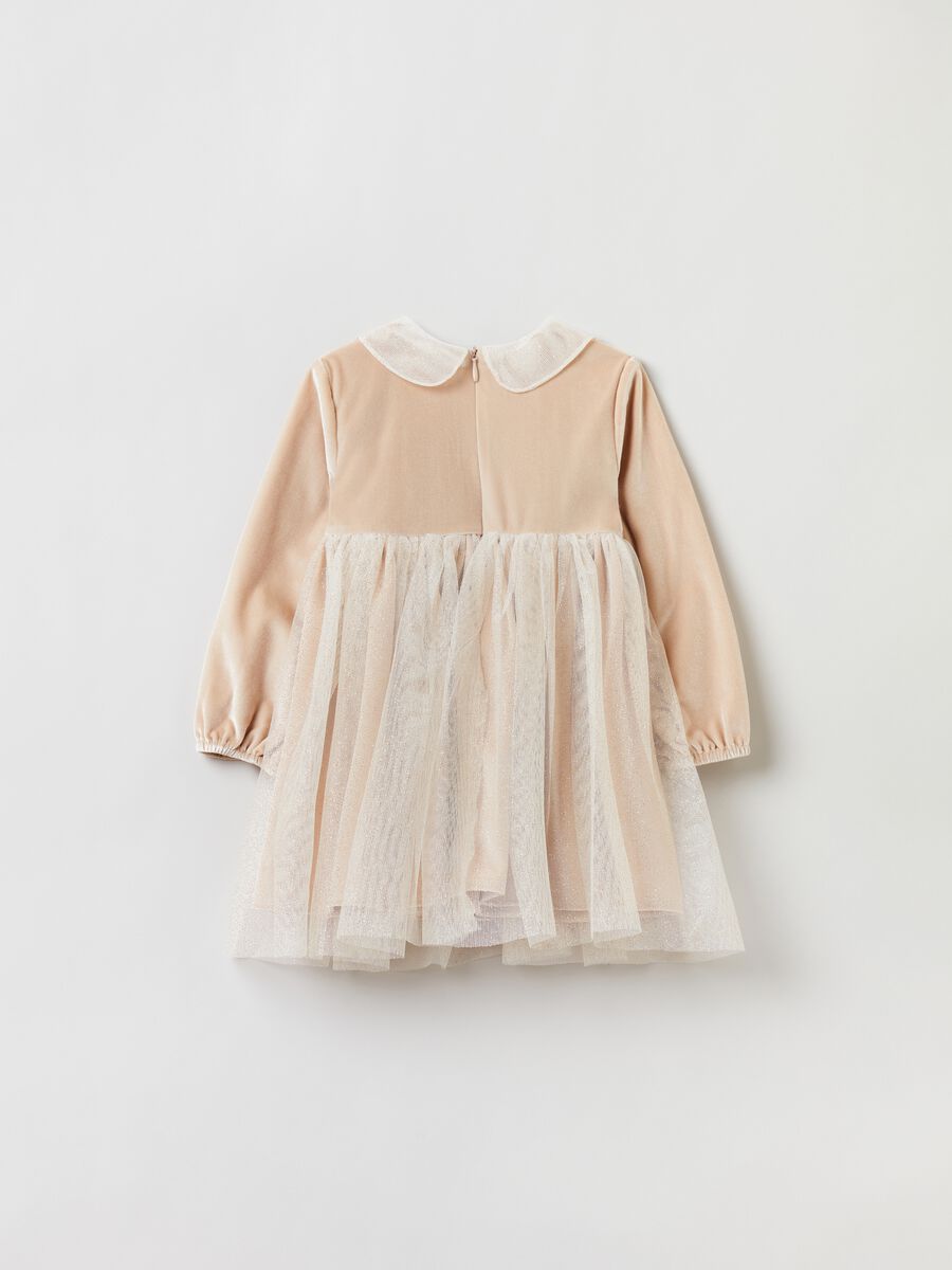 Vestitino in velour con tulle e glitter_1