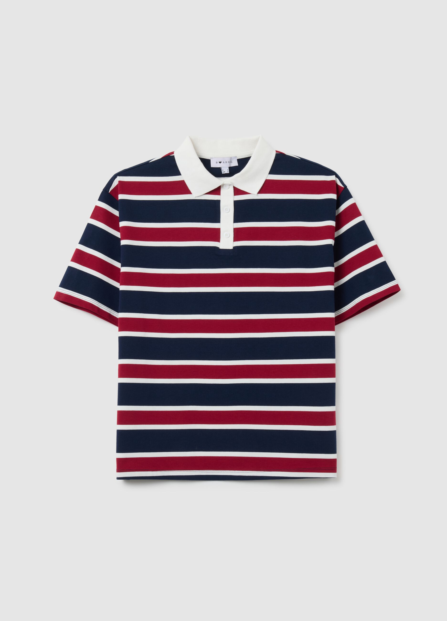 Polo in puro cotone multicolor over fit a righe