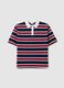 Multicolour pure cotton oversized striped polo_4