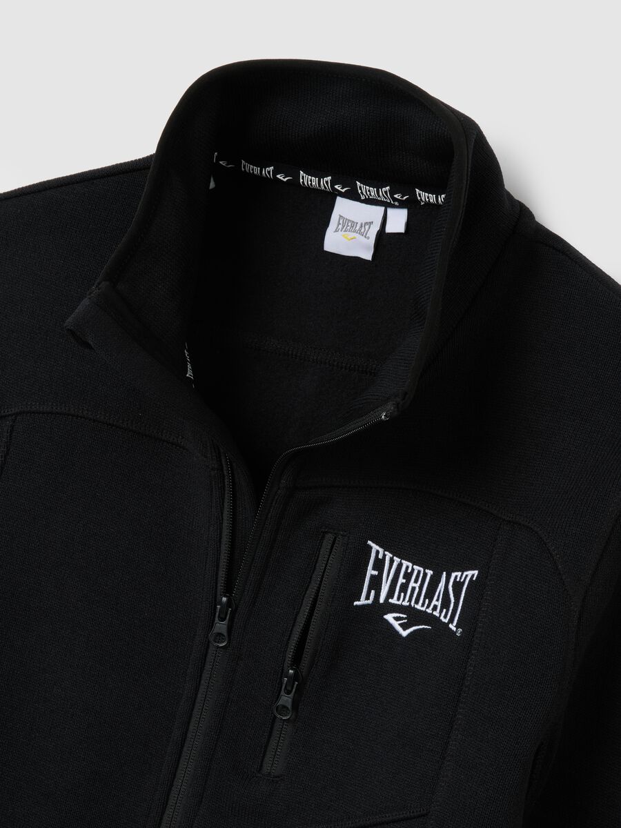 Black zip-up sweatshirt with high collar regular fit_5