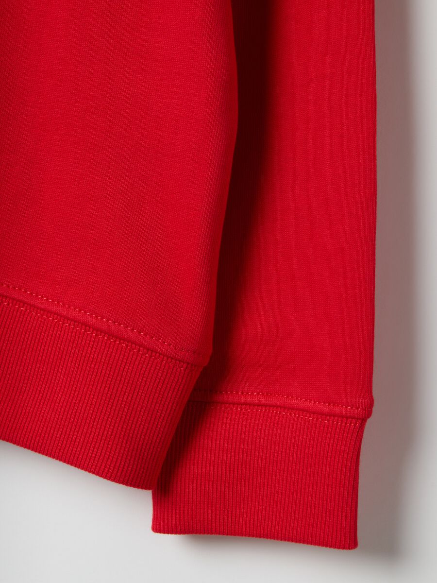 Kids' red crew neck sweatshirt in pure cotton regular fit_3