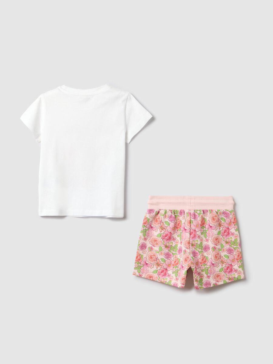 Girl's T-shirt and Shorts Set with Aurora Print_1