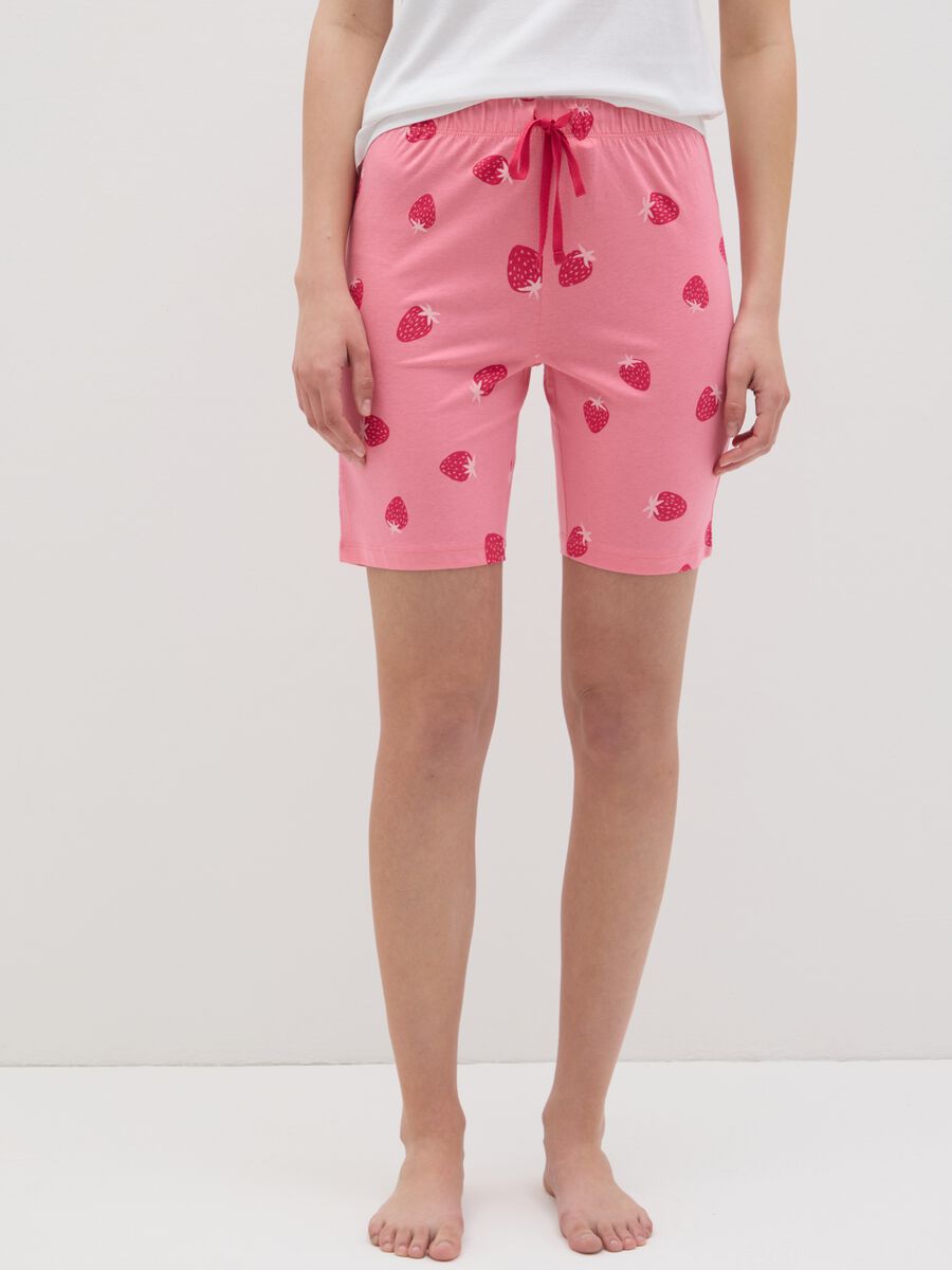 Women's regular fit pink pure cotton shorts_1