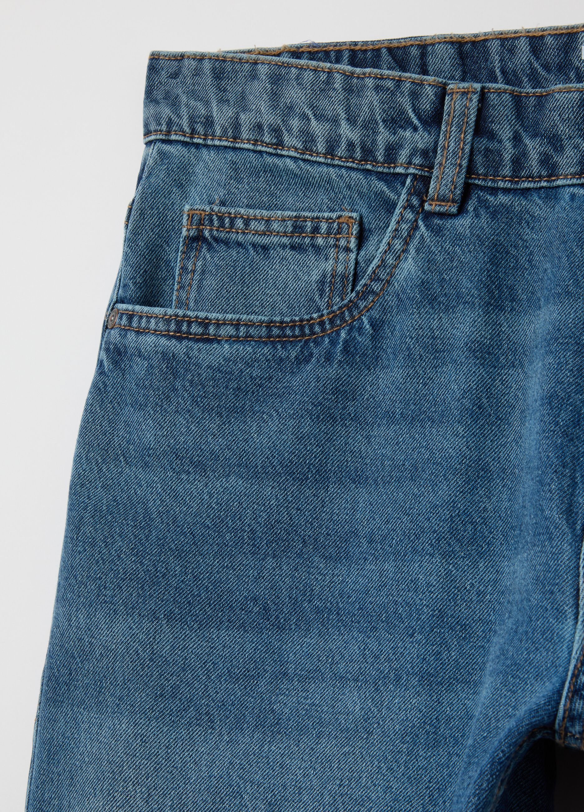 Men's Pure Cotton Blue Regular Fit Jeans
