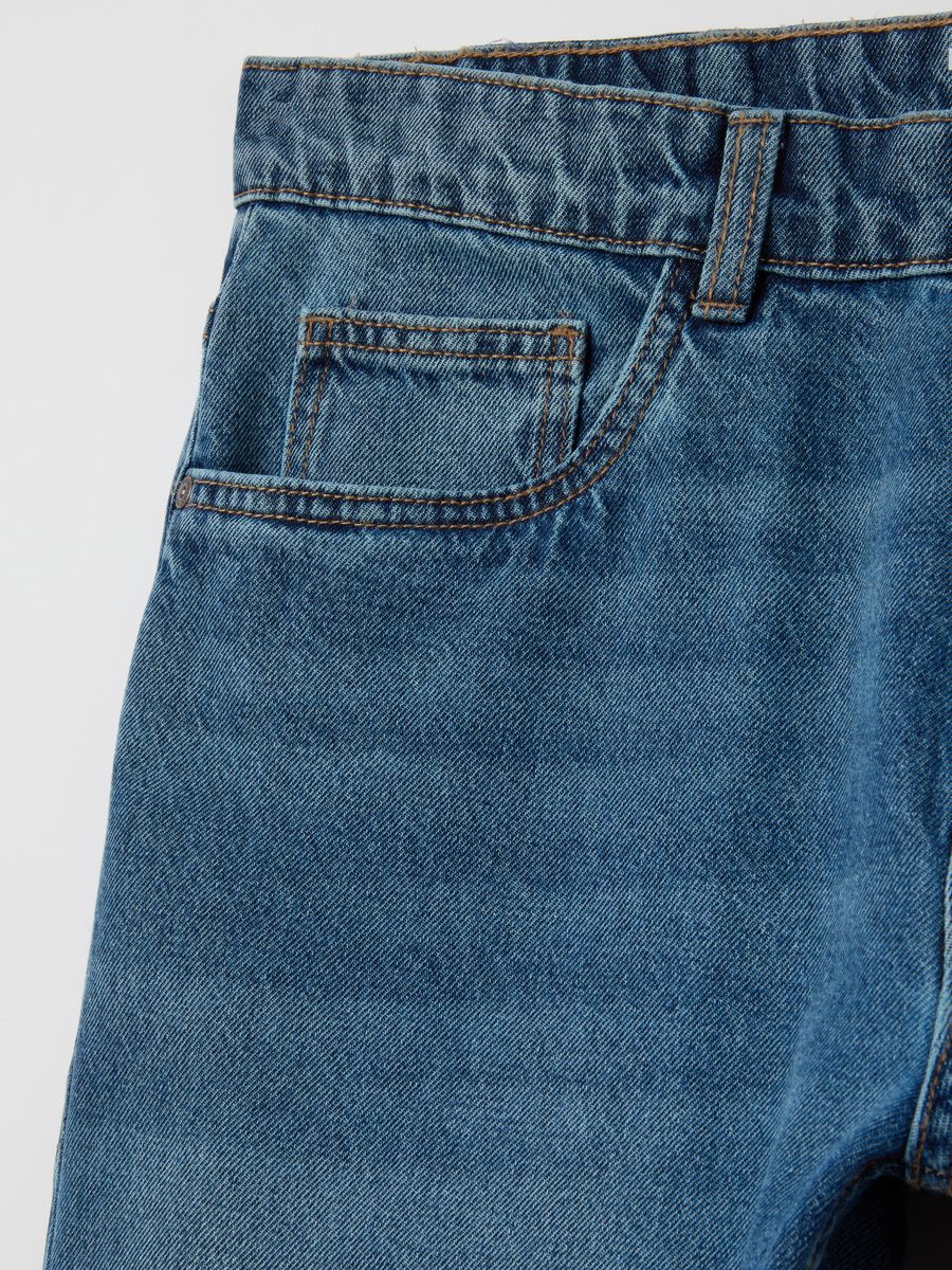 Men's Pure Cotton Blue Regular Fit Jeans_5