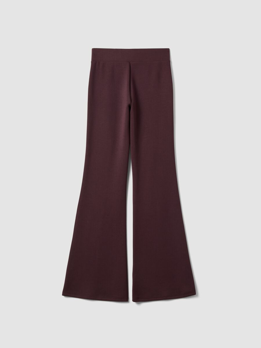 Pantaloni viola flare in modal elasticizzato_7