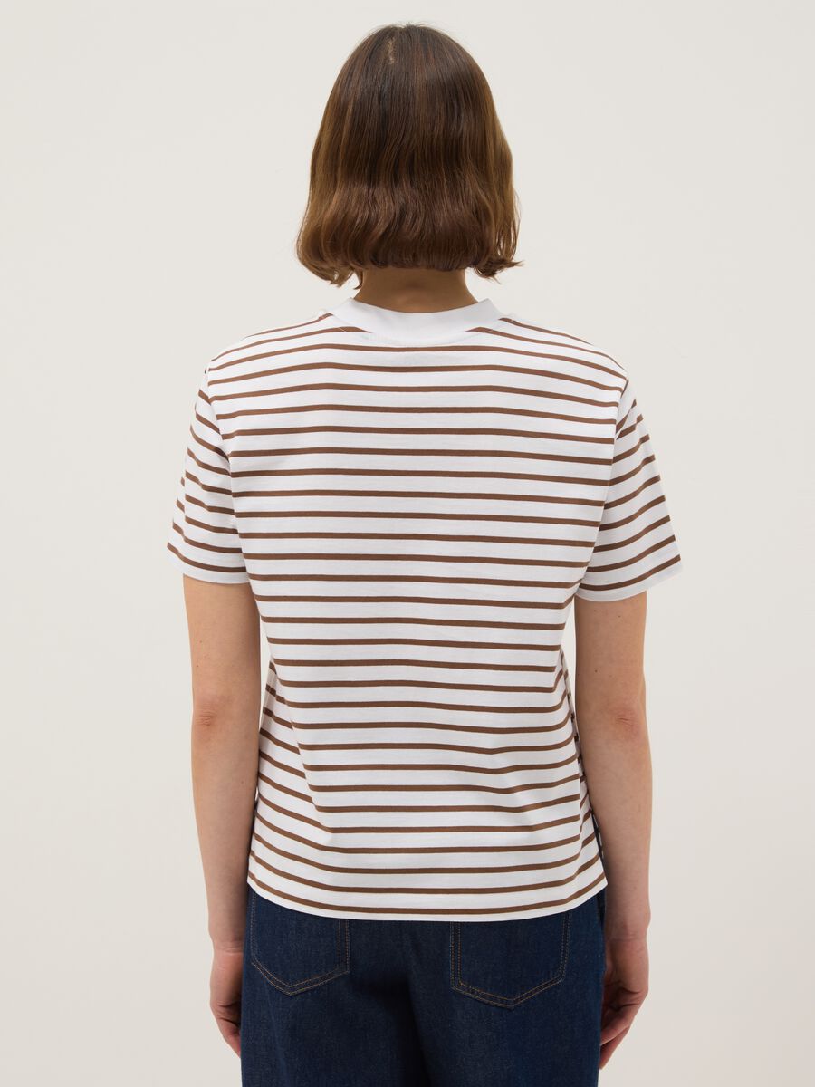 Striped Multicolour Crew-Neck T-Shirt in Pure Cotton, Regular Fit_2