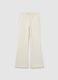 Girls' beige flare trousers in pure cotton_0