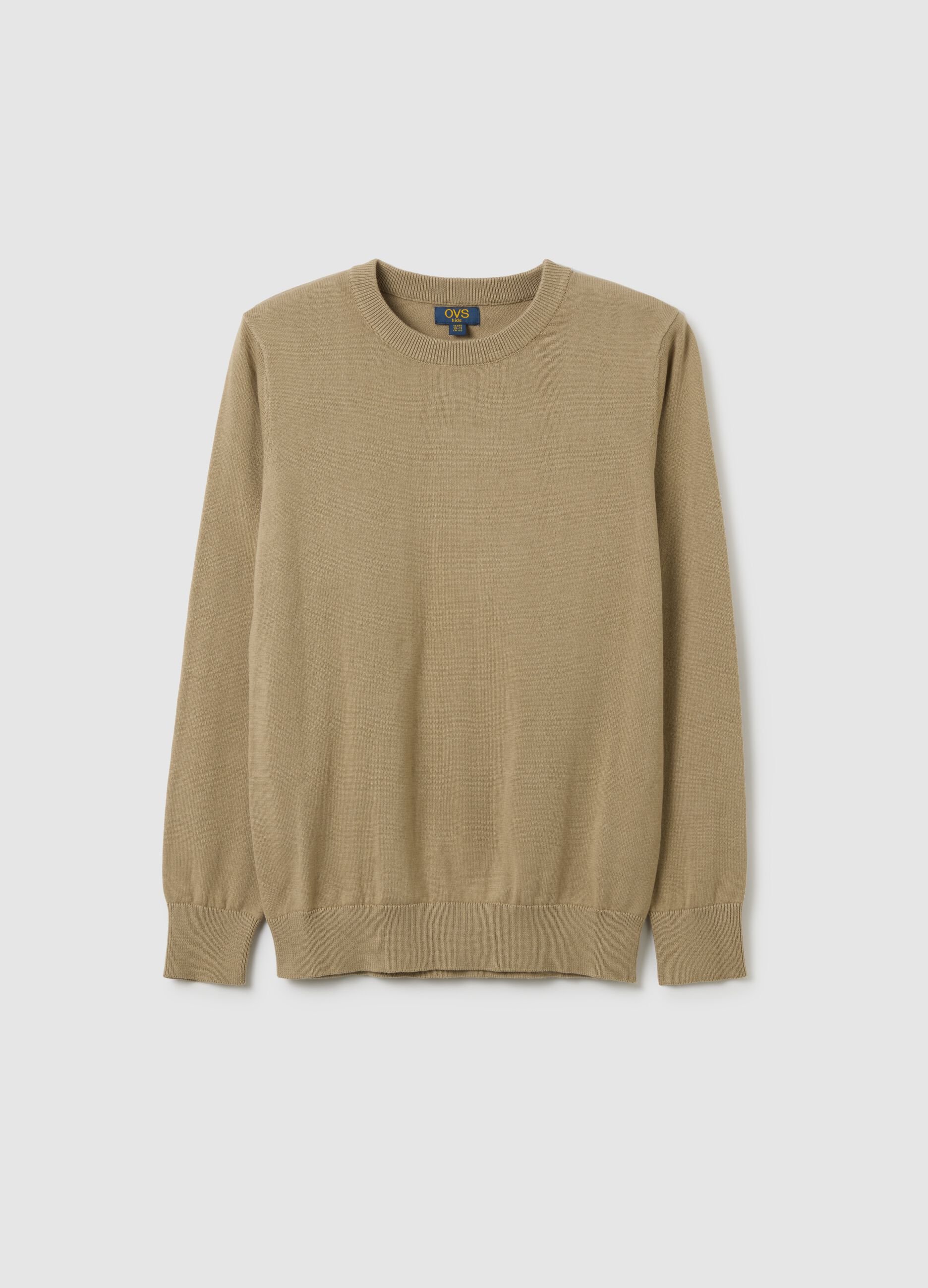 Boys' Pure Cotton Beige Sweater - Regular Fit