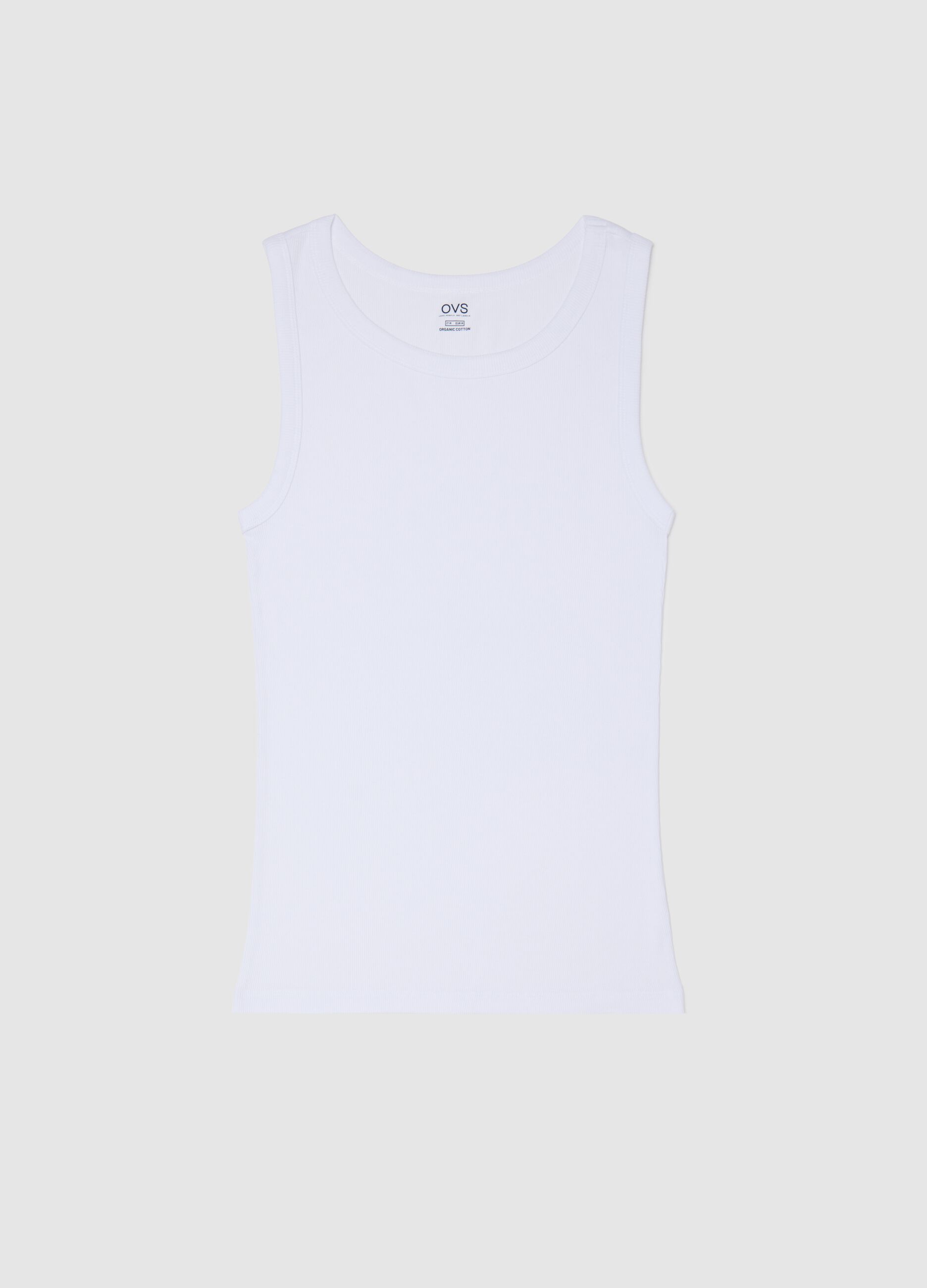 White vest with round ribbed neck