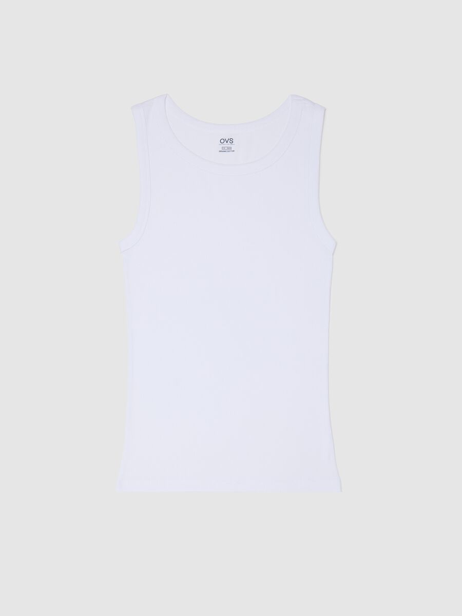 White vest with round ribbed neck_4