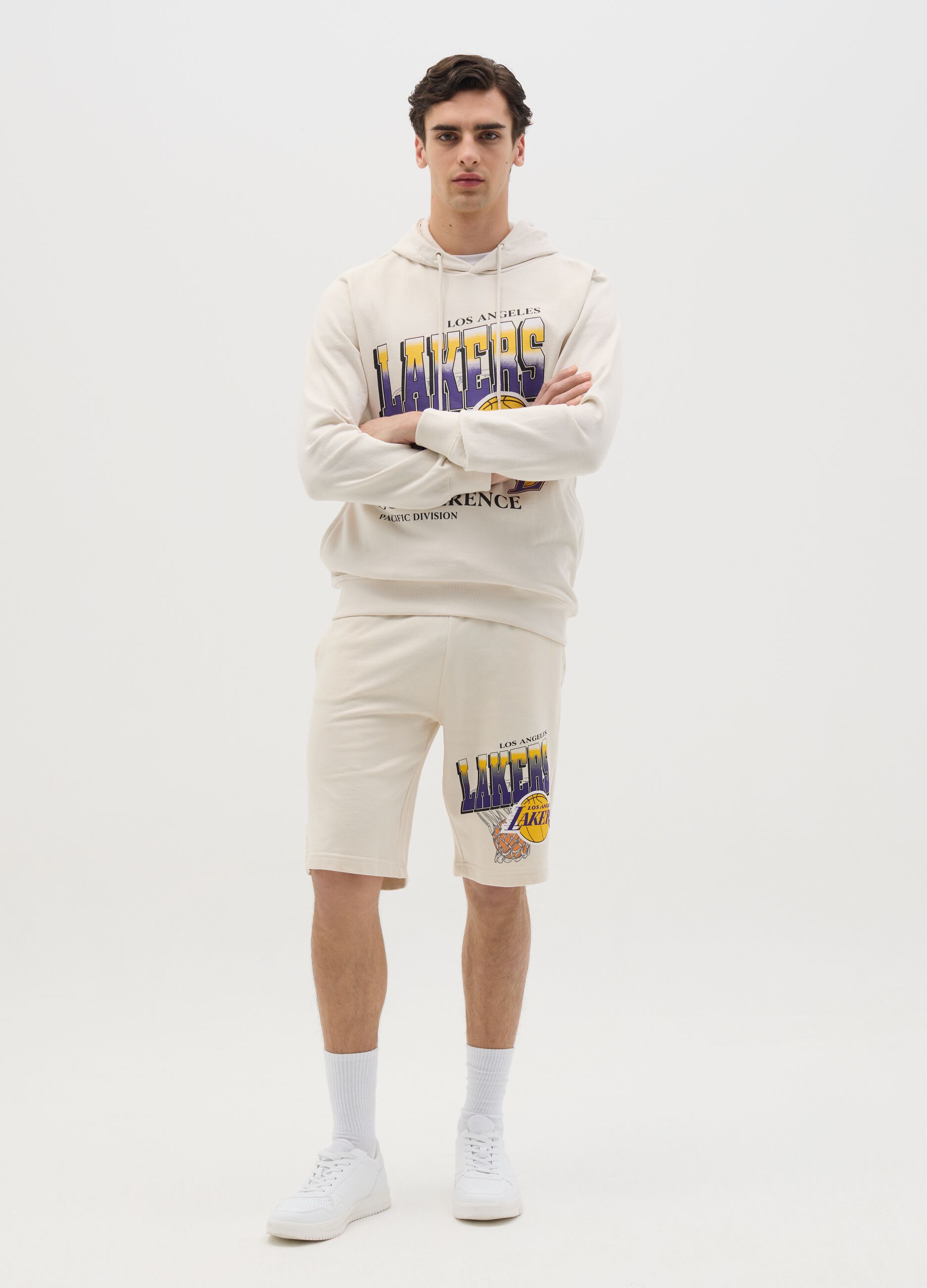 Bermuda jogger in felpa NBA Los Angeles Lakers