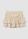 Beige polka-dot viscose-blend skirt with ruffles_1