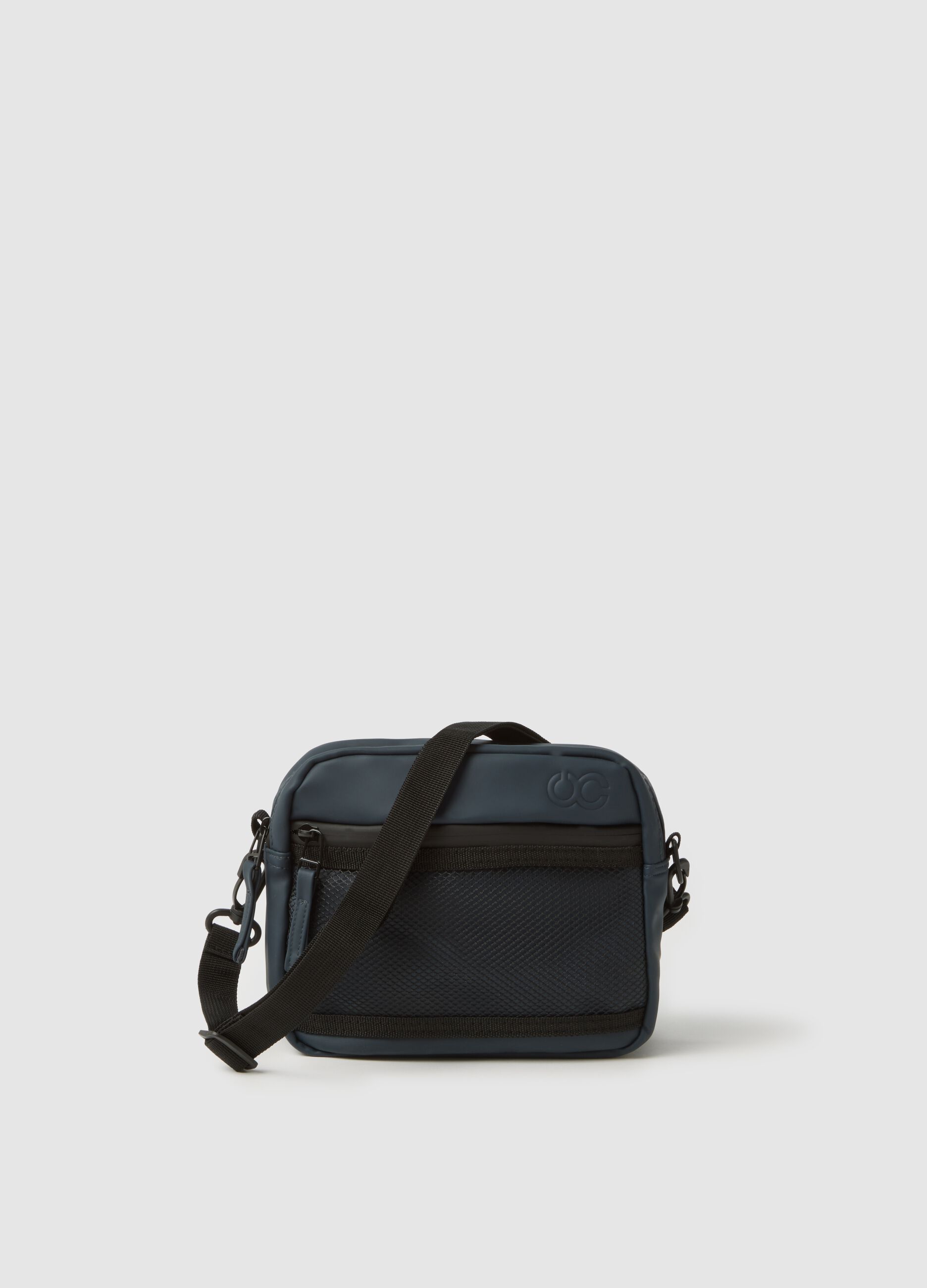 Blue Shoulder Bag with Mesh Pocket