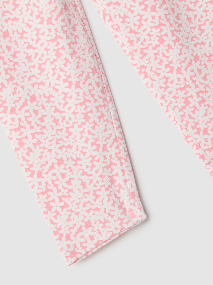 Leggings in cotone elasticizzato multicolor da bimba slim fit_3