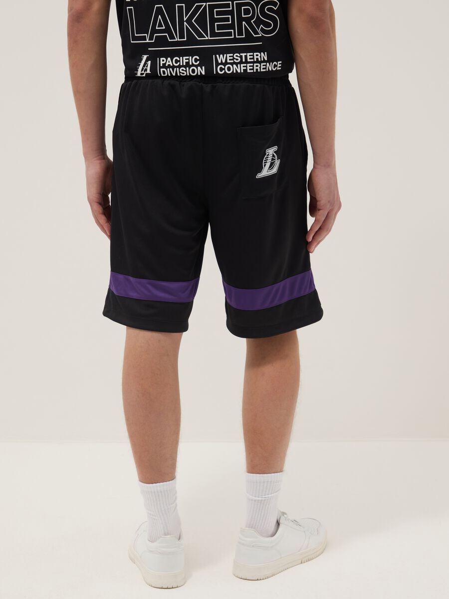 Multicolour Pure Cotton Shorts with Los Angeles Lakers Logo_2