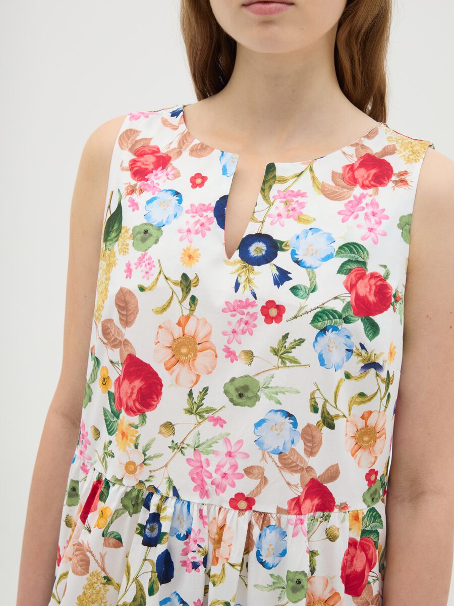 Women's multicolour stretch cotton midi dress_2