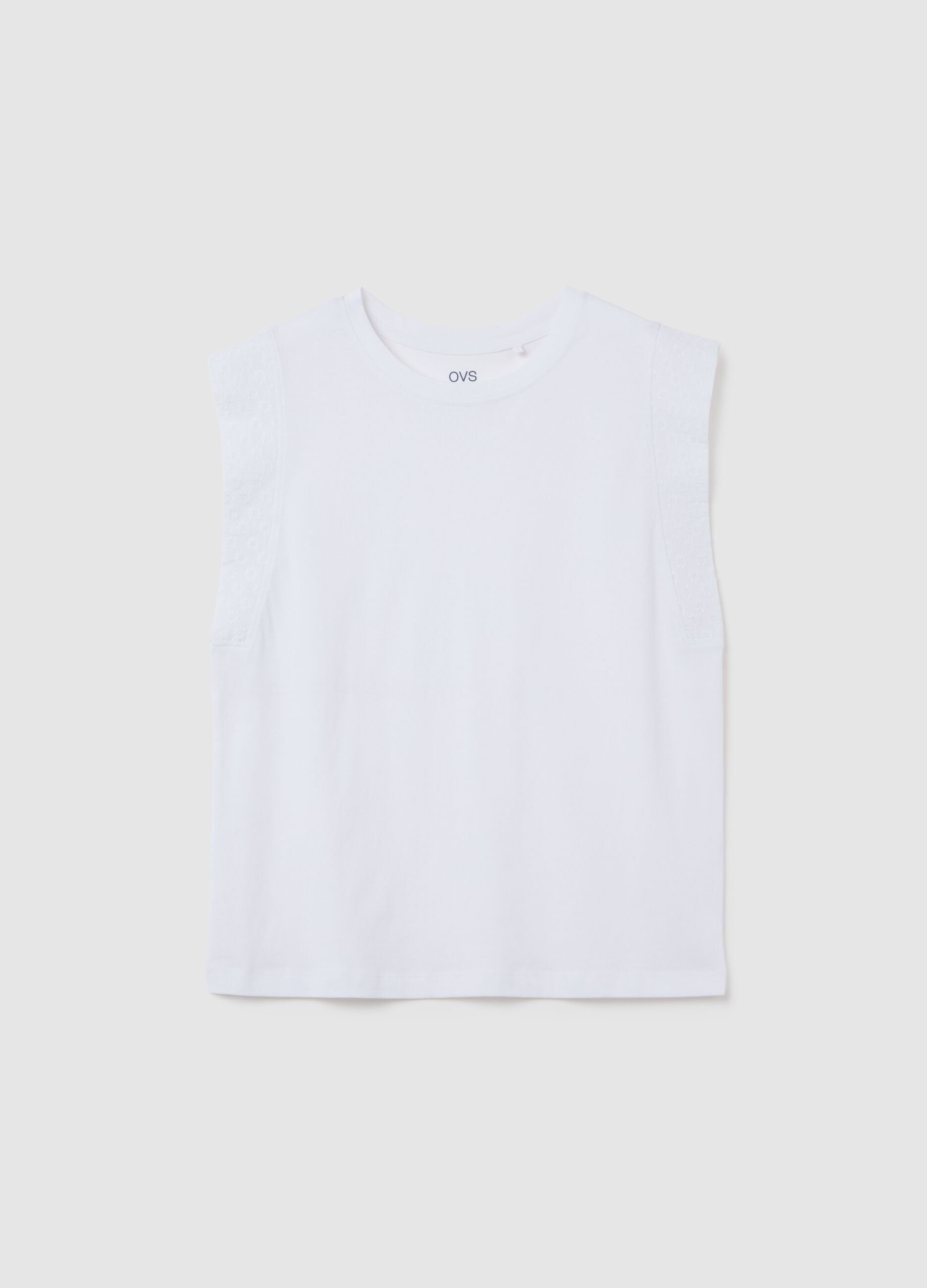 Women's white pure cotton regular fit top