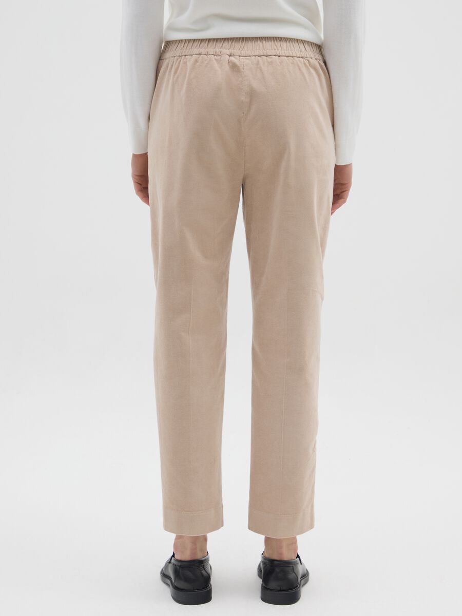 Pantaloni in cotone elasticizzato beige regular fit_2