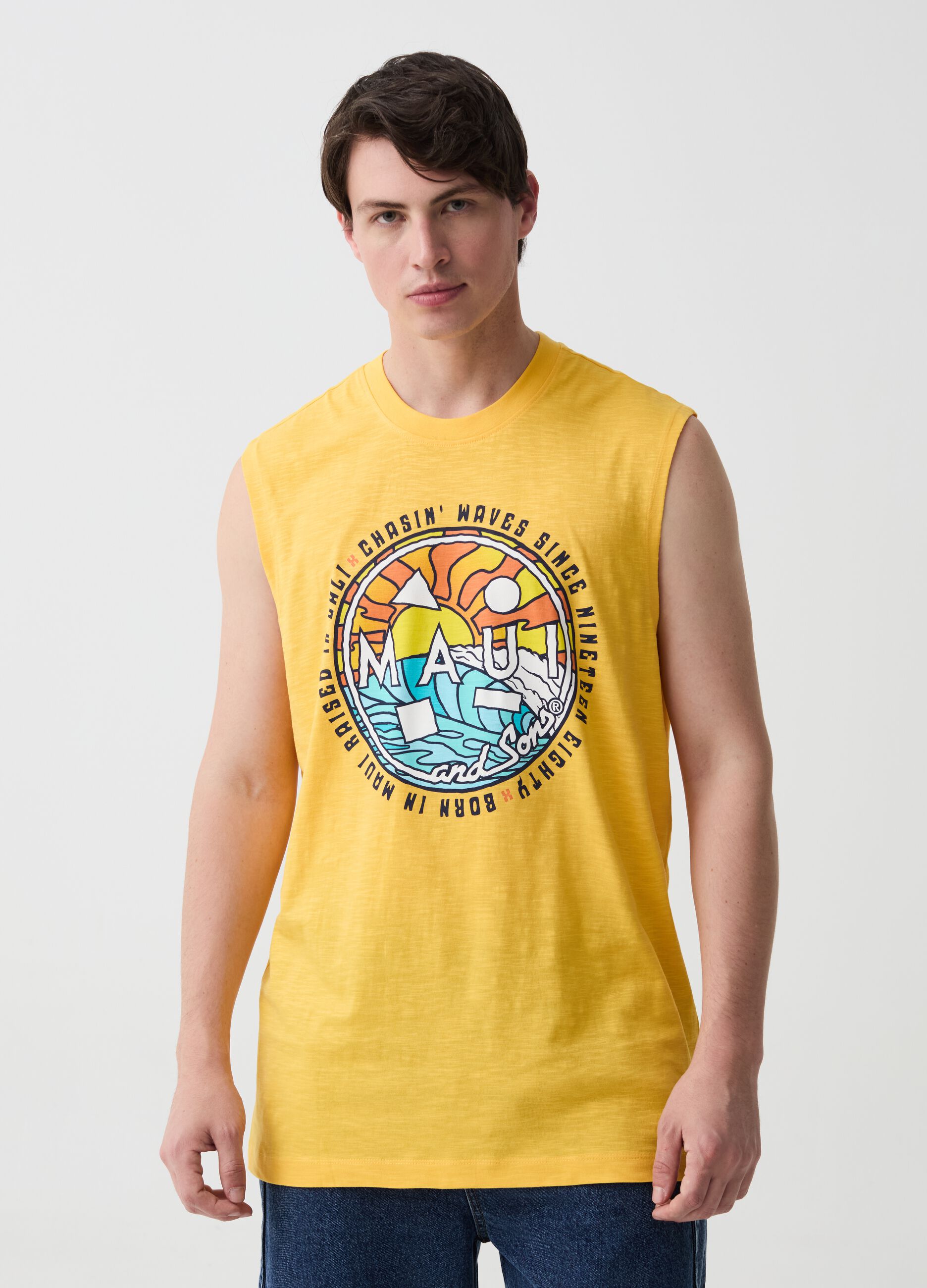 Ovs Tank top in cotone con stampa logo