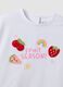 Girls' white stretch cotton T-shirt regular fit with embroidery_2