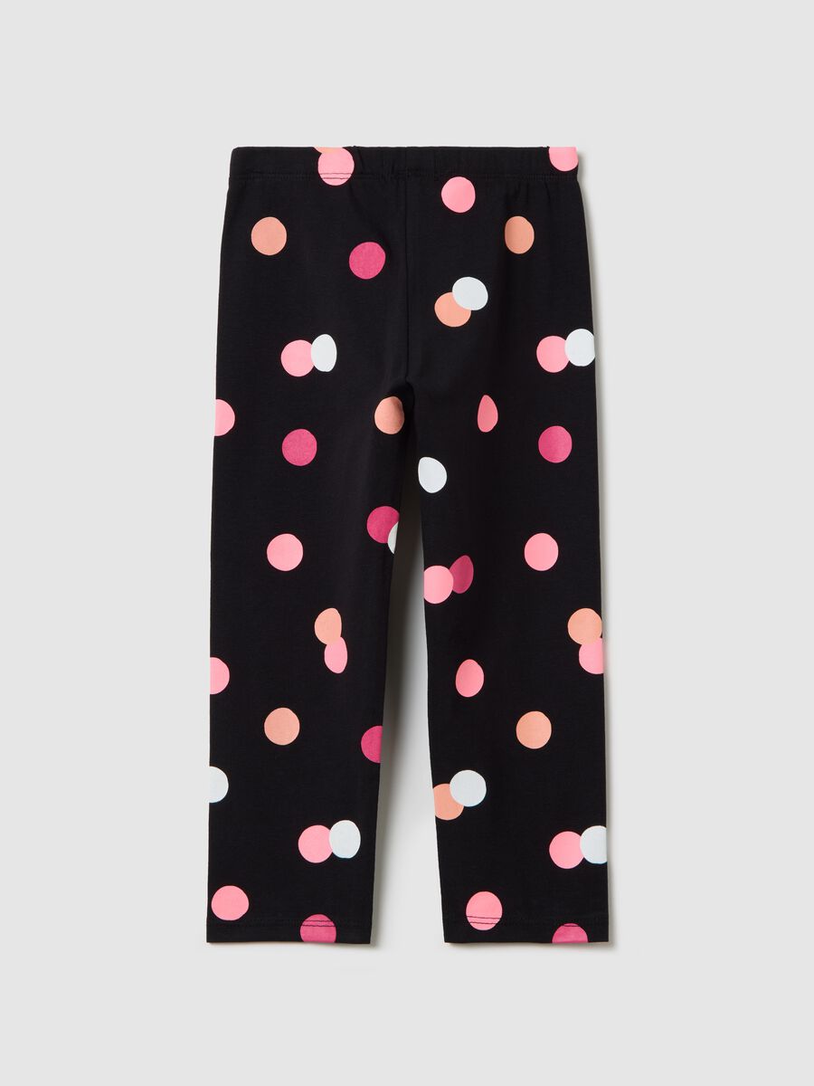 Black three-quarter leggings in stretch cotton_1