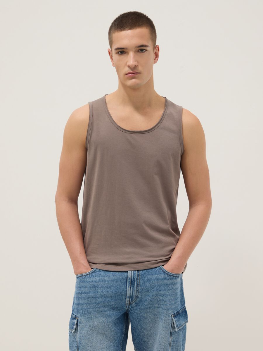 Canotta grigia in puro cotone_1