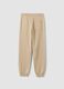 Beige pure cotton comfort-fit joggers for boys_4