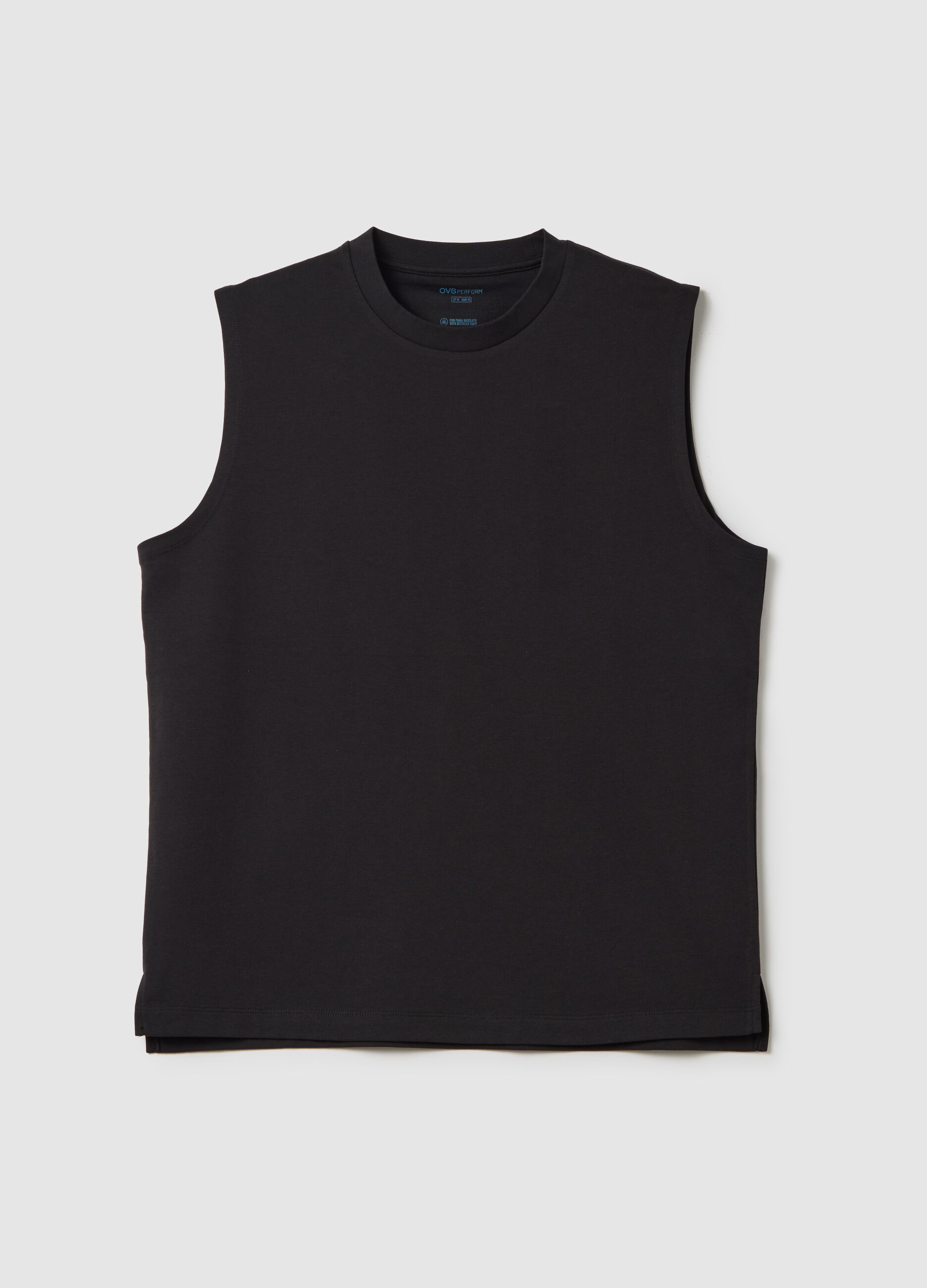 Canotta da uomo in misto nero relaxed fit