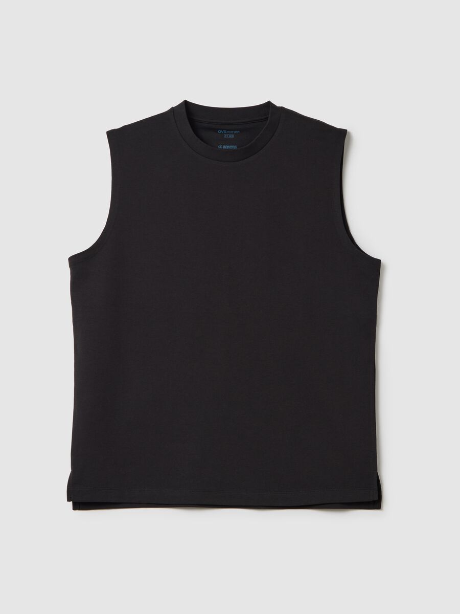 Men's black mixed relaxed fit tank top_4
