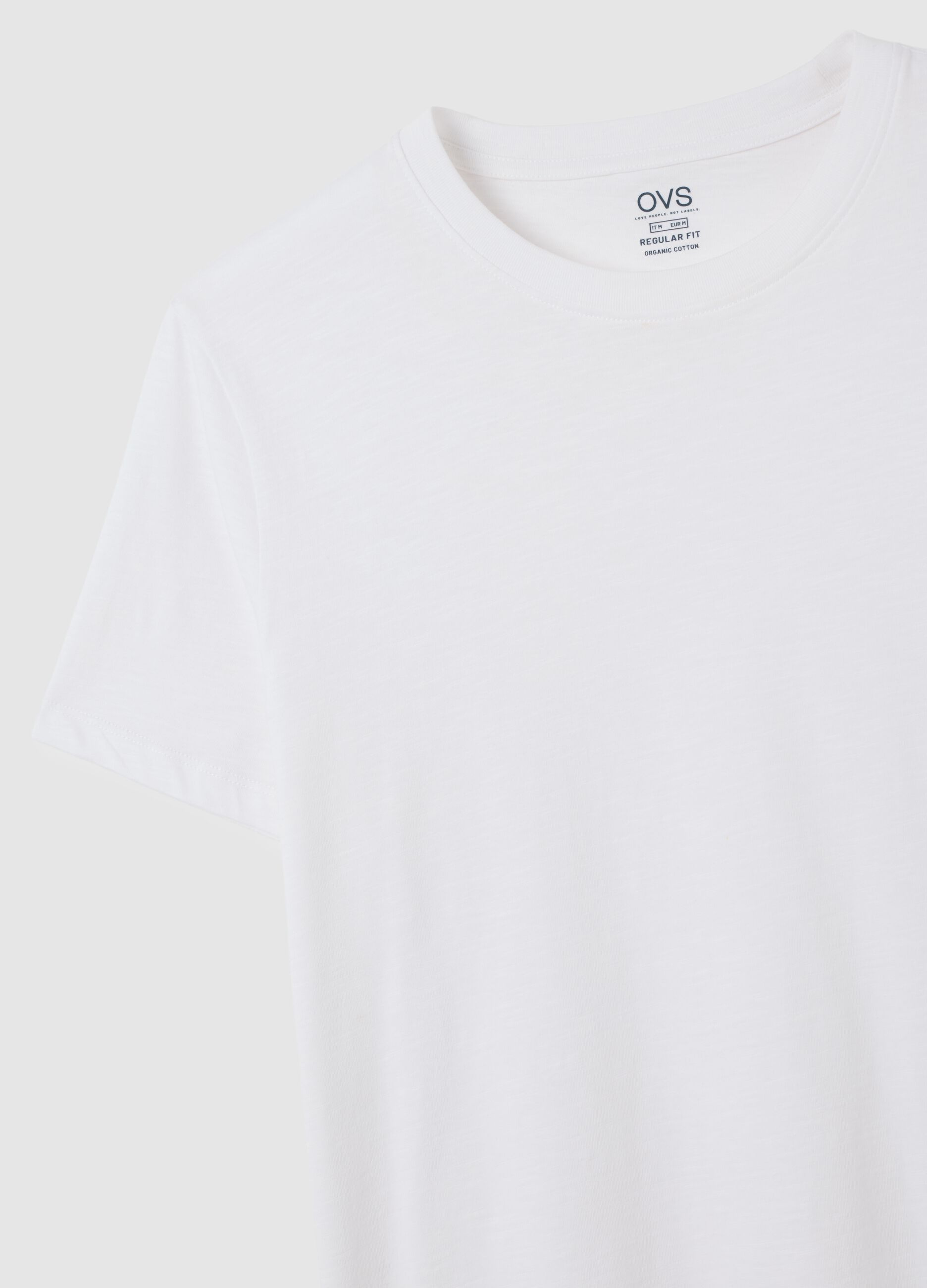 T-shirt girocollo in cotone slub