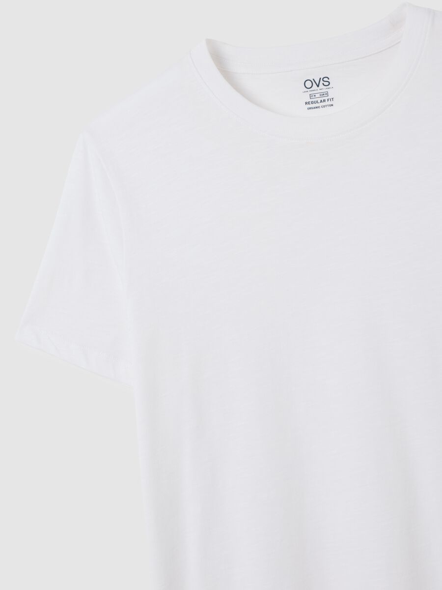 T-shirt in slub cotton with round neck_5
