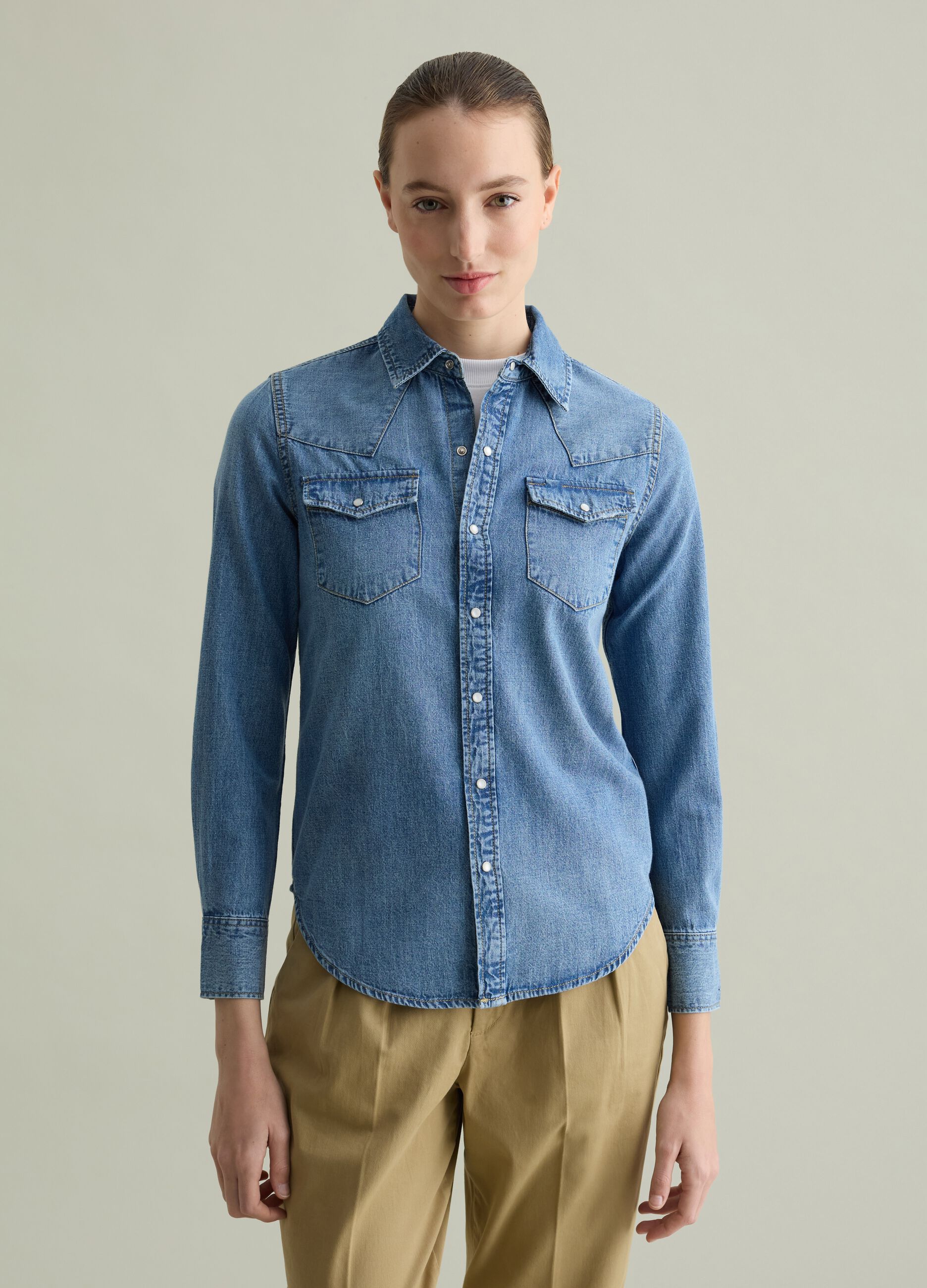Camicia western in denim