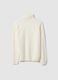 White High-Collar Lambswool Roll Neck Regular Fit_4