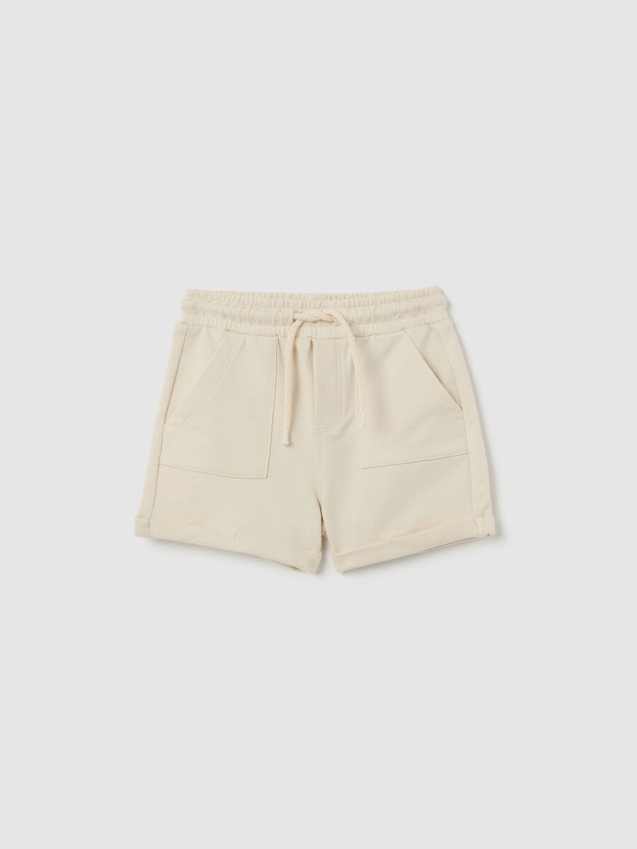 Bermuda shorts in French terry with drawstring_0