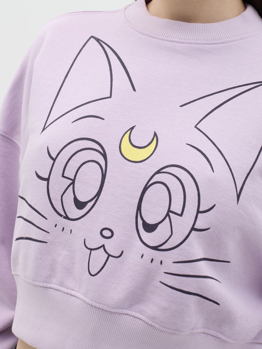 Lilac cropped sweatshirt with Luna print_2