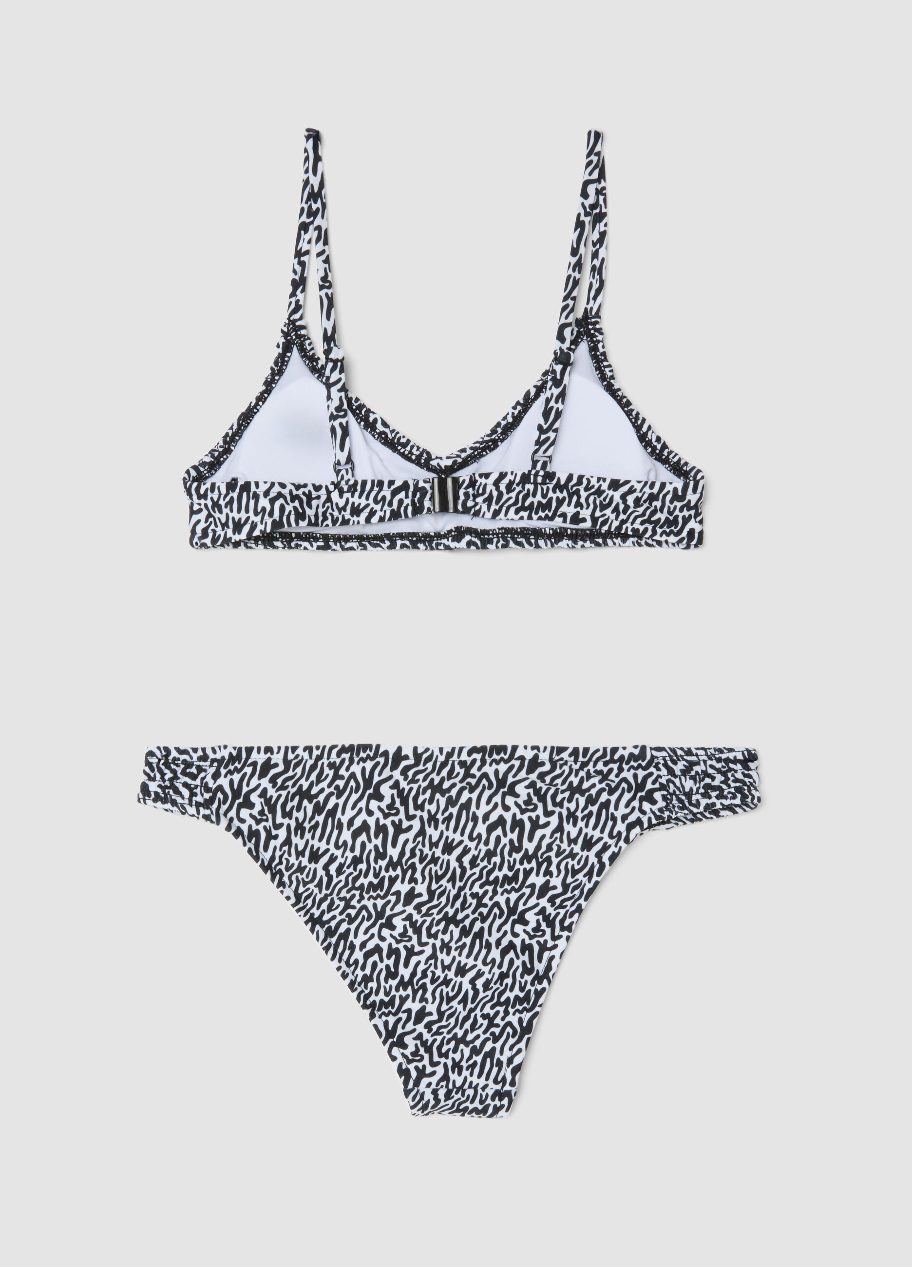 Black stretch-fabric bikini